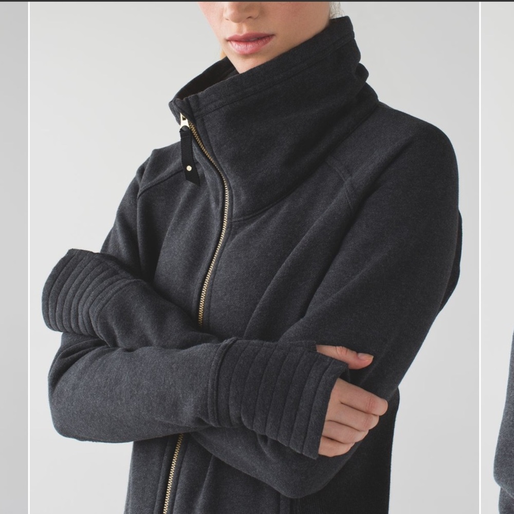 Lululemon- Excellent Condition- Radiant Jacket- Sz 8- Heathered Black w/ Gold